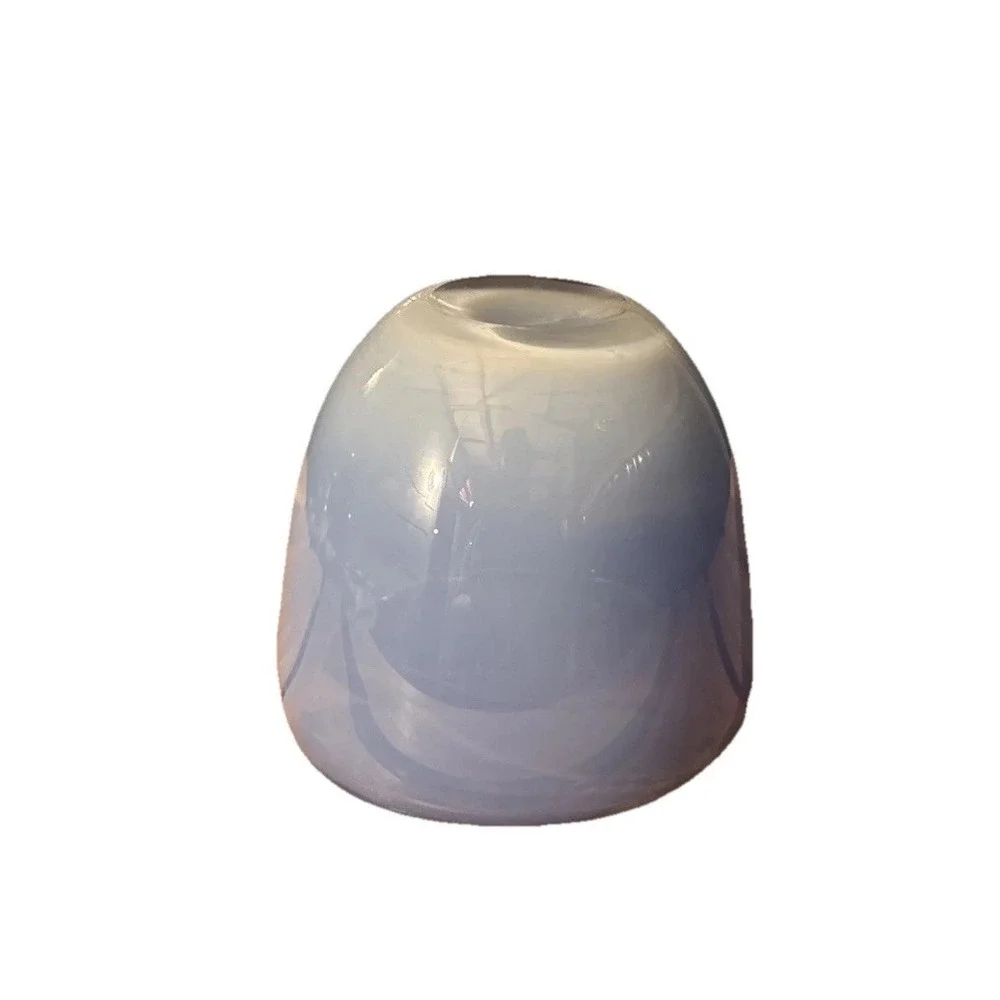 Hand Blown Blue Glass Vase / retro decor / 4